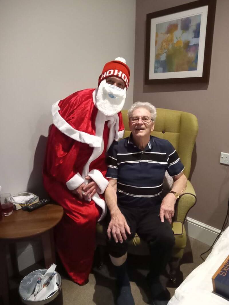 Resident with Santa