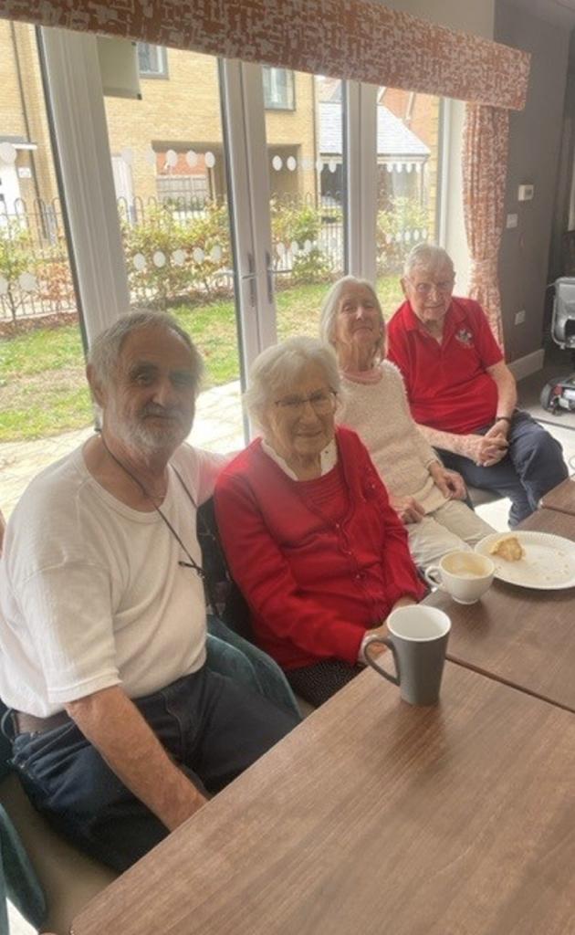 Our residents enjoying a hot drink on our coffee morning