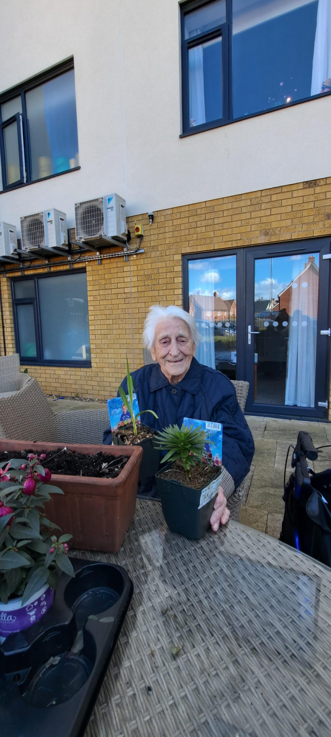 residents doing an easter egg hunt