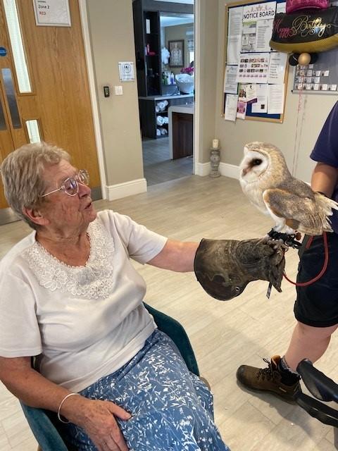 resident with an owl