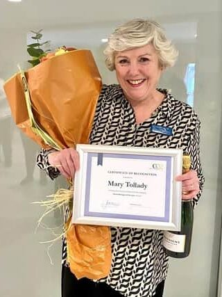 Mary with her Certificate