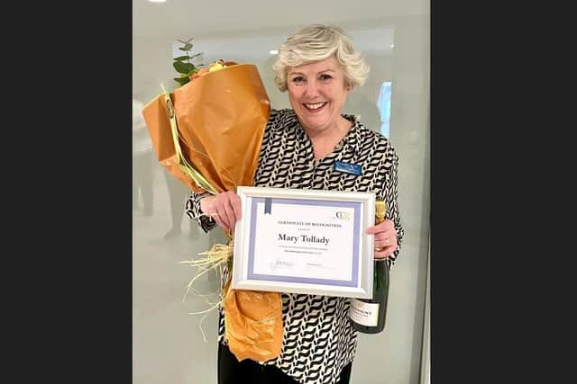 Mary with her Certificate